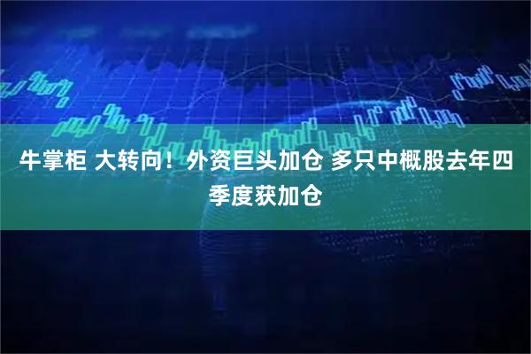 牛掌柜 大转向！外资巨头加仓 多只中概股去年四季度获加仓